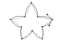 all points modified, yielding flower shape