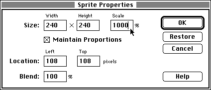 change size
in the sprite properties dialog