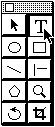 the text tool (top-right in the toolbox)