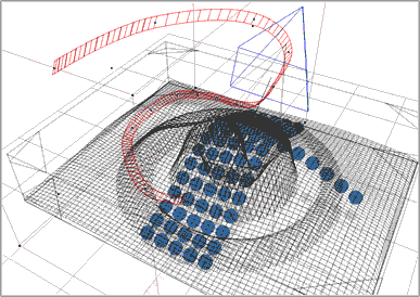 wireframe view of camera animation path