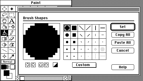 the Brush Shape dialog