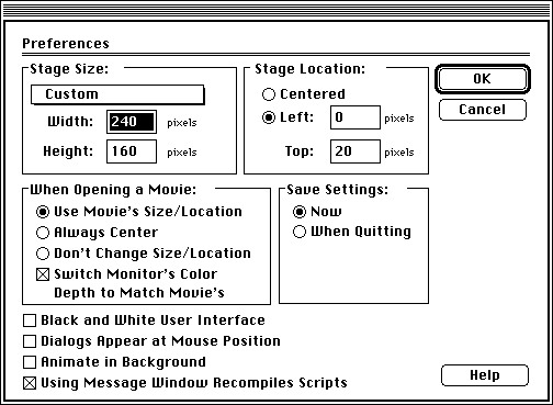 the Preferences dialog