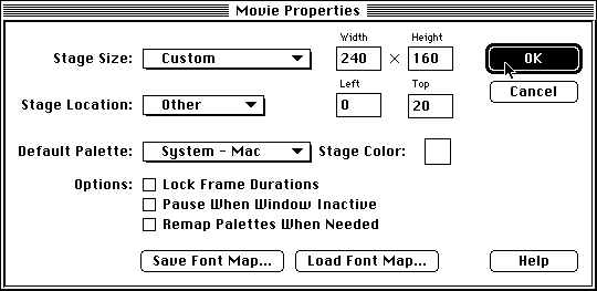 the Movie Properties
dialog