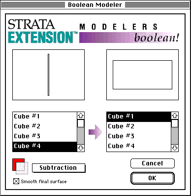 Boolean Modeler dialog